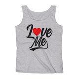Ladies' Tank-Love Me with heart in text